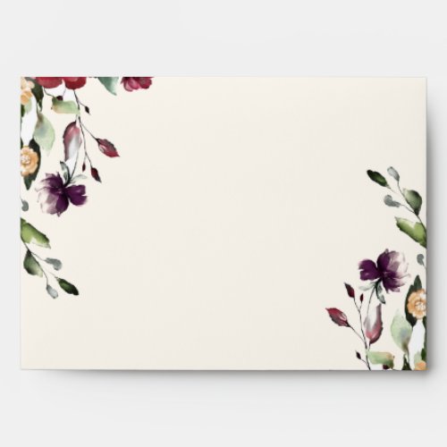 Burgundy Floral Wedding Invitation   Envelope