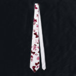 Burgundy Floral Wedding Necktie<br><div class="desc">Burgundy Floral Wedding Necktie. This Burgundy Blush floral necktie is sure to become the center of attention,  fabulous and flowery.</div>