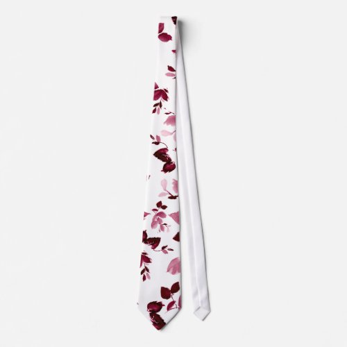 Burgundy Floral Wedding Necktie