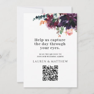Burgundy Floral Wedding Photos & Honeymoon Fund