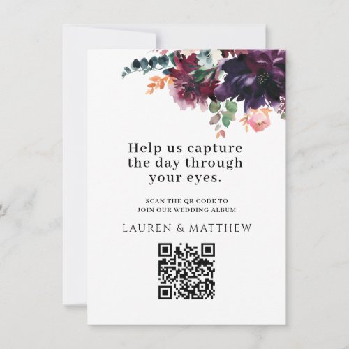 Burgundy Floral Wedding Photos & Honeymoon Fund
