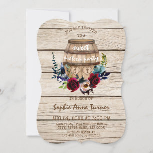 Burgundy Floral Wine Barrel Sweet Sixteen Invitation
