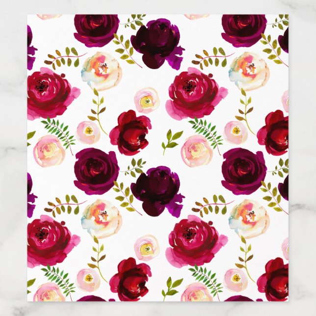 Burgundy Florals Envelope Liner (Design)