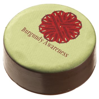 Burgundy Flower Ribbon By Kenneth Yoncich Chocolate Covered Oreo by KennethYoncich at Zazzle