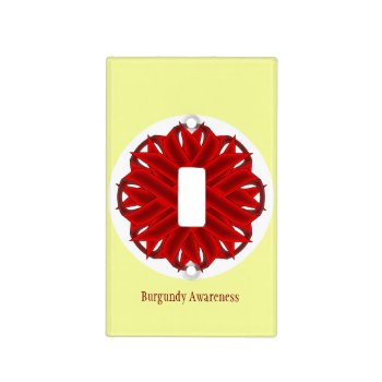 Burgundy Flower Ribbon Template By Kenneth Yoncich Light Switch Cover by KennethYoncich at Zazzle