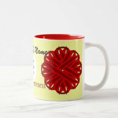 Burgundy Flower Ribbon Template by Kenneth Yoncich Two_Tone Coffee Mug