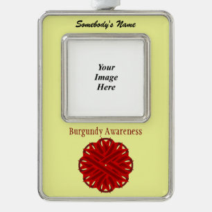 Burgundy Flower Ribbon Tmpl(V-O)by Kenneth Yoncich Christmas Ornament