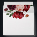 Burgundy Flower Wedding Invitation Envelope<br><div class="desc">Burgundy Flower Wedding Envelope. Elegant Watercolor Burgundy Floral Wedding. Customize the background and font color. Check out our matching item in our store. Cava Party Design</div>