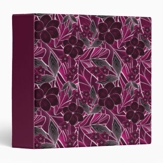 Burgundy flowers. 3 ring binder