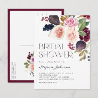 Burgundy Flowers and Figs Autumn Bridal Shower