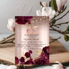 Burgundy Flowers Glitter Rose Gold 65th Birthday