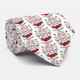 Burgundy Flowers No One Is You & That's Your Power Neck Tie