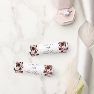 Burgundy Flowers, Pink Flowers, Boho, Birthday Breath Savers® Mints