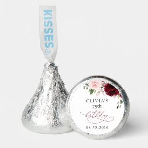 Burgundy Flowers, Pink Flowers, Boho, Birthday Hershey®'s Kisses®