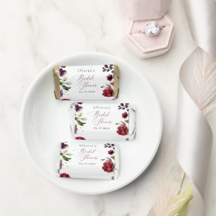 Burgundy Flowers, Pink Flowers, Boho Bridal Shower Hershey's Miniatures
