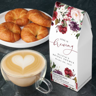 Burgundy Flowers, Pink Flowers, Boho Bridal Shower Roasted Coffee