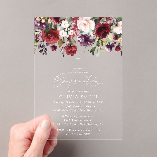 Burgundy Flowers, Pink Flowers, Boho, Confirmation