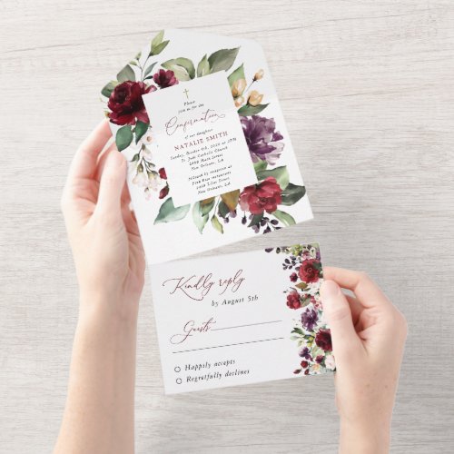 Burgundy Flowers, Pink Flowers, Boho, Confirmation