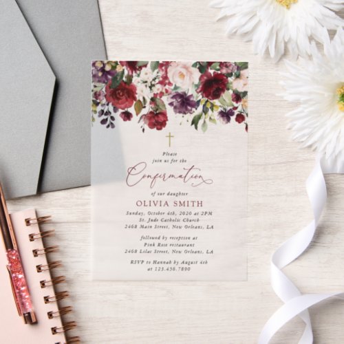 Burgundy Flowers, Pink Flowers, Boho, Confirmation