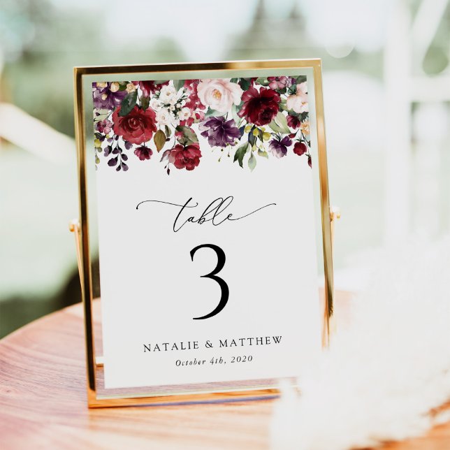 Burgundy Flowers, Pink Flowers, Table Numbers (Creator Uploaded)