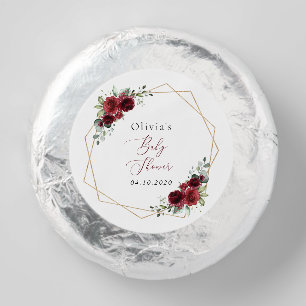 Burgundy Flowers, Red Flowers, Baby Shower Dipped Oreo Cookie Favors