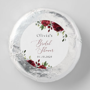 Burgundy Flowers, Red Flowers, Boho, Bridal Shower Dipped Oreo Cookie Favors