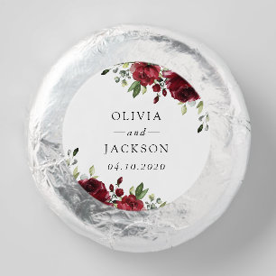 Burgundy Flowers, Red Flowers, Floral Wedding Dipped Oreo Cookie Favors