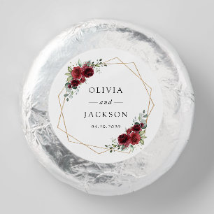 Burgundy Flowers, Red Flowers, Floral Wedding Dipped Oreo Cookie Favors