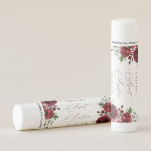 Burgundy Flowers, Red Flowers, Greenery, Sweet 16 Lip Balm