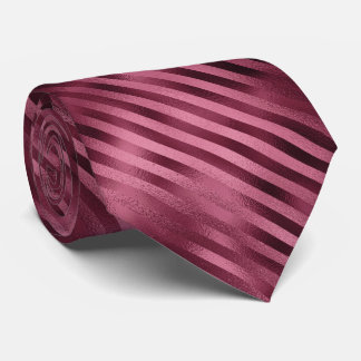 Burgundy Foil Stripes Neck Tie
