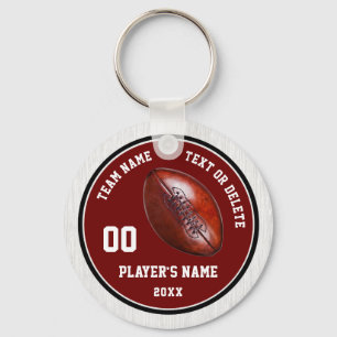 Burgundy Football Team Gift Ideas or Your Colors Keychain