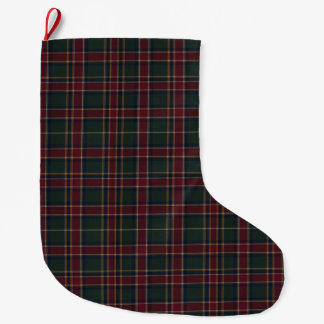 Burgundy Forest Green Navy Heritage Tartan Large Christmas Stocking
