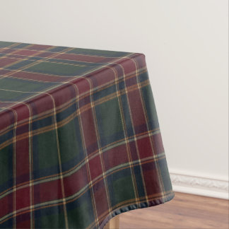 Burgundy Forest Green Navy Heritage Tartan Tablecloth