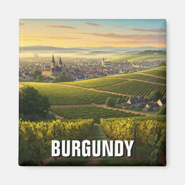 Burgundy France Travel Magnet (Front)