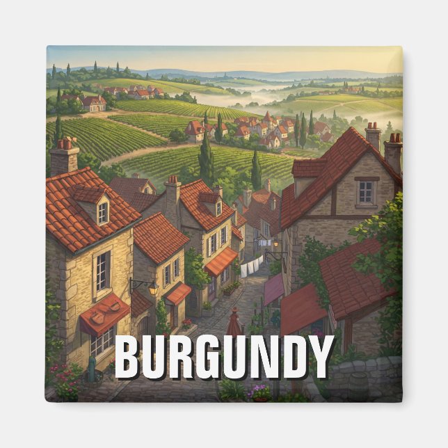 Burgundy France Travel Magnet (Front)