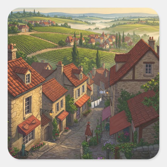 Burgundy France Travel Square Sticker (Front)