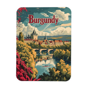 Burgundy France vintage art Magnet