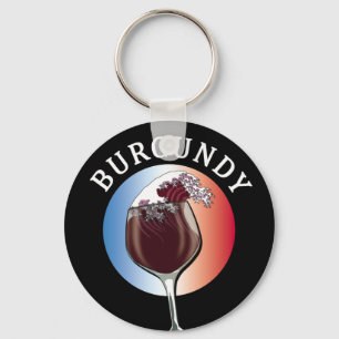 Burgundy French Wine Keychain
