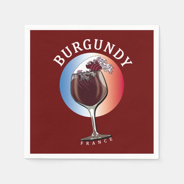 Burgundy French Wine Napkins (Front)