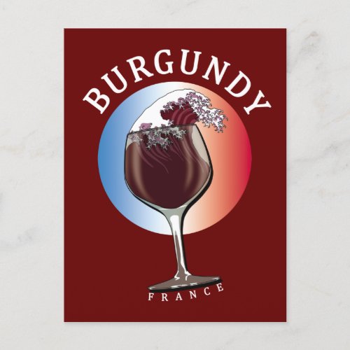 Burgundy French Wine Postcard