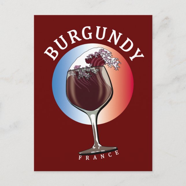 Burgundy French Wine Postcard (Front)
