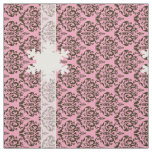 Burgundy Frosted Orchid Damask with Snowflake Fabric