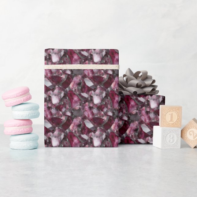 Burgundy Gemstones Wrapping Paper (Baby Shower)