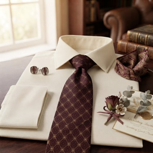 Burgundy Geometric Lattice Wedding Guest Neck Tie
