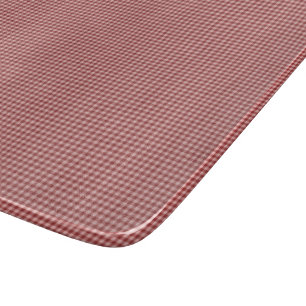 Burgundy Gingham-6x7 GLASS CUTTING BOARD