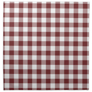 Burgundy Gingham Country Wedding Cloth Napkin