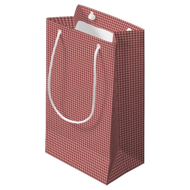 Burgundy Gingham-GIFT BAG s (Front Angled)