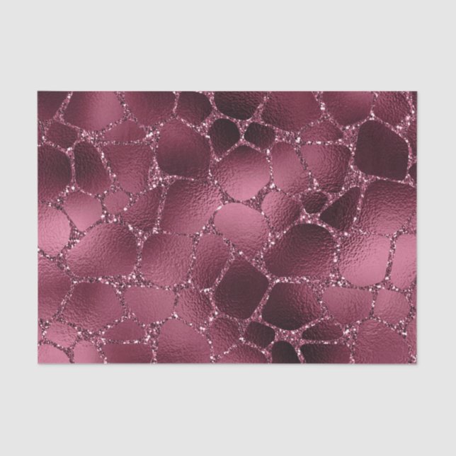 Burgundy Glam Foil Giraffe Tissue Paper (Front)