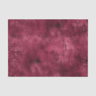 Burgundy Glam Foil Glitter Damask Tissue Paper