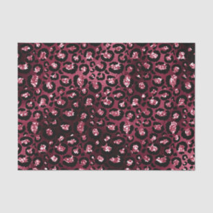 Burgundy Glam Foil Glitter Leopard Spots Tissue Paper